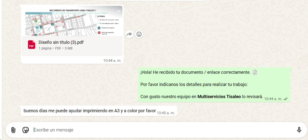 Recepción de PDFs en WhatsApp